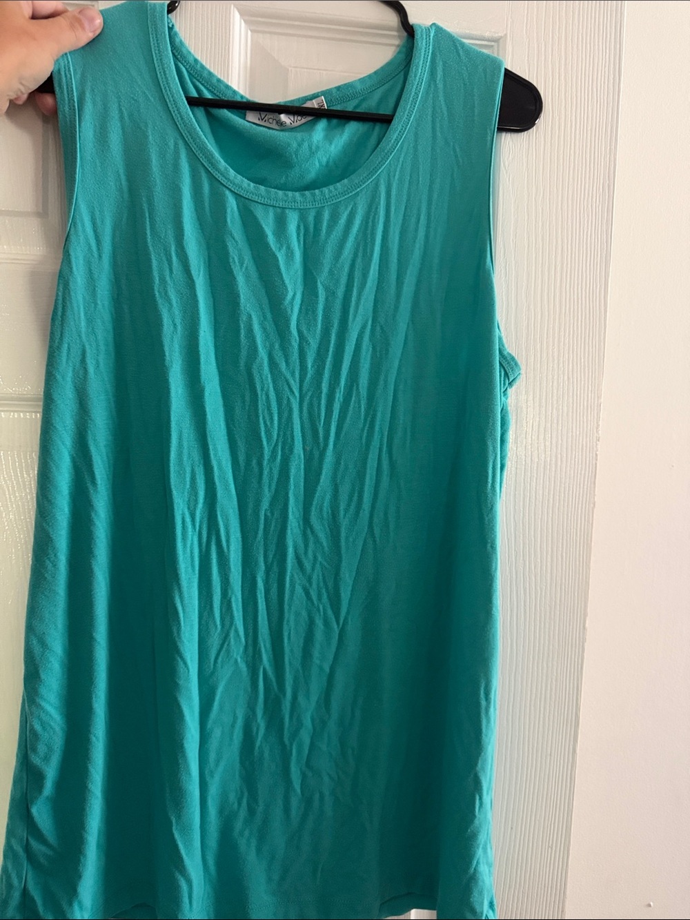 Michelle Mae Turquoise Scoop Neck Tank Top